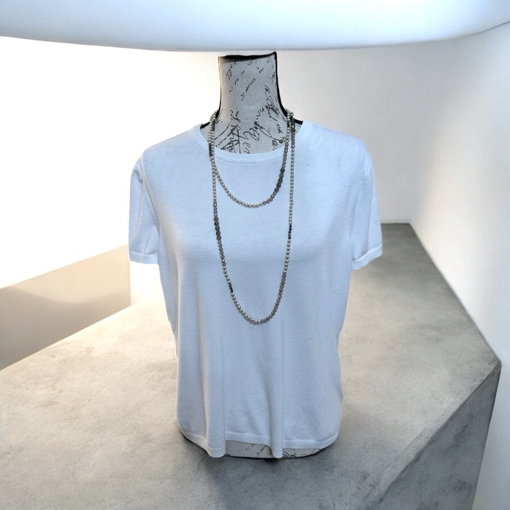 Premise Short sleeve White Sweater w/zipper on the back XL